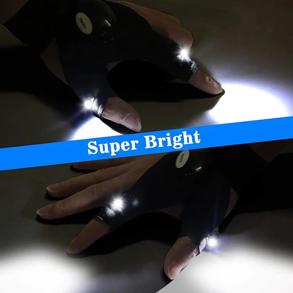 ZK40 Fingerless Glove LED Flashlight Waterproof Torch Fishing Camping Hiking Survival Safety Multi Light Tool Outdoor Tool